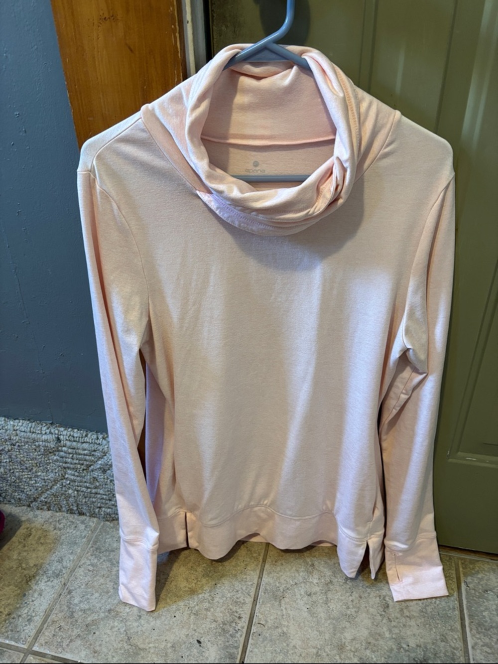 Apana Light Pink Cowl Neck Pullover Sweater